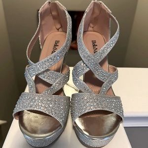 BellaMarie Silver Sandal Wedges